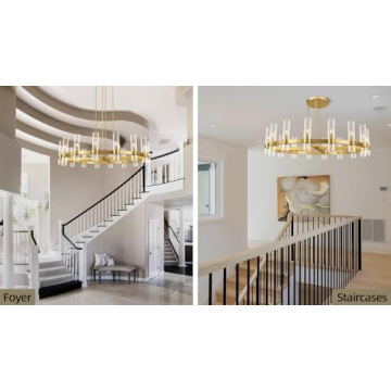 Stylish 48" Gold Wagon Wheel Chandelier Fixture