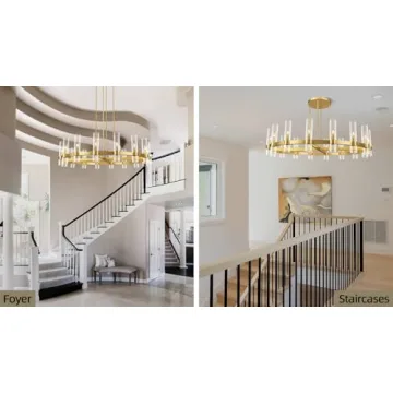 Stylish 48" Gold Wagon Wheel Chandelier Fixture