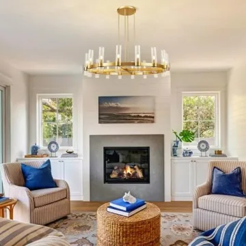 Stylish 48" Gold Wagon Wheel Chandelier Fixture