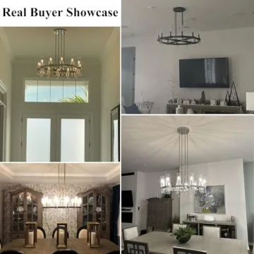 Stylish 48" Gold Wagon Wheel Chandelier Fixture