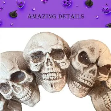 GIFTEXPRESS 16 Inch Halloween Spooky Scary Skull Wreath Decoration Halloween Door Wreath Gothic Grapevine Front Door Décor