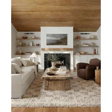 Loloi Angela Rose Amira Collection, Ivory & Pebble, 7'-10" x 10' Area Rug – Extra Plush Moroccan R...