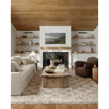 Loloi Angela Rose Amira Collection, Ivory & Pebble, 7'-10" x 10' Area Rug – Extra Plush Moroccan R...