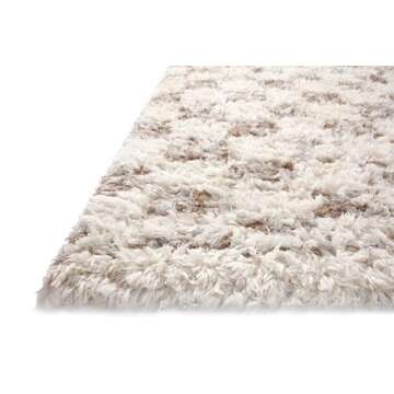 Loloi Angela Rose Amira Collection, Ivory & Pebble, 7'-10" x 10' Area Rug – Extra Plush Moroccan Rugs for Living Room Bedroom Entryway & Hallway No Shed High Traffic Area Home Decor Rug