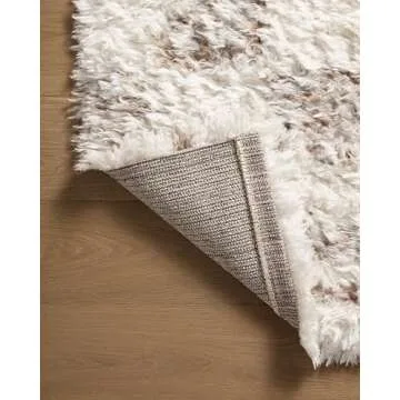 Loloi Angela Rose Amira Collection, Ivory & Pebble, 7'-10" x 10' Area Rug – Extra Plush Moroccan Rugs for Living Room Bedroom Entryway & Hallway No Shed High Traffic Area Home Decor Rug
