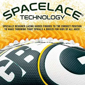 Franklin Sports NFL Green Bay Packers Football - Youth Mini Football - 8.5" Junior Size Ball - SPACELACE Easy Grip Texture- Perfect for Kids