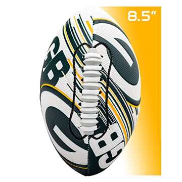Franklin Sports NFL Green Bay Packers Football - Youth Mini Football - 8.5" Junior Size Ball - SPACELACE Easy Grip Texture- Perfect for Kids
