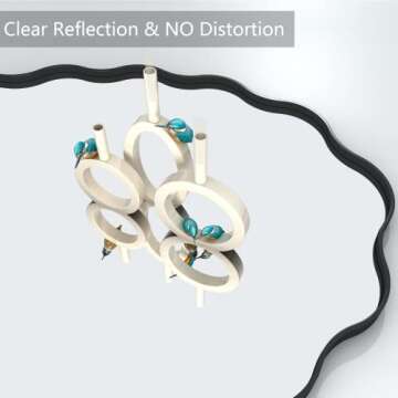 CHARMOR 24x36 Oval Bathroom Mirror, Matte Black Wavy Framed Bathroom Mirror, Irregular Mirror for Wall, Anti-Rust(Horizontal/Vertical)