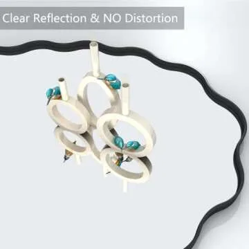 CHARMOR 24x36 Oval Bathroom Mirror, Matte Black Wavy Framed Bathroom Mirror, Irregular Mirror for Wall, Anti-Rust(Horizontal/Vertical)