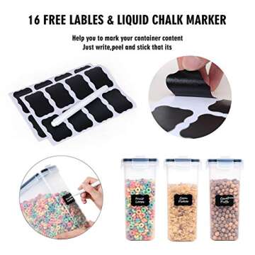 FOOYOO Cereal Storage Containers Set - Airtight & Durable