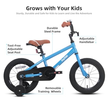 JOYSTAR 16 Inch Kids Bike for 4-7 Ages with Training Wheels Coaster Braking Ride-On Boys Bicycle 4 5 6 7 Years Children Bikes BMX Style Birthday Gifts Blue