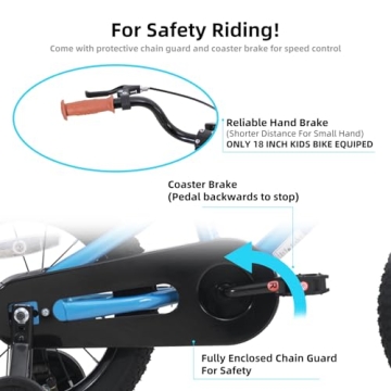 JOYSTAR 16 Inch Kids Bike for 4-7 Ages with Training Wheels Coaster Braking Ride-On Boys Bicycle 4 5 6 7 Years Children Bikes BMX Style Birthday Gifts Blue