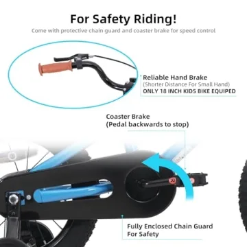 JOYSTAR 16 Inch Kids Bike for 4-7 Ages with Training Wheels Coaster Braking Ride-On Boys Bicycle 4 5 6 7 Years Children Bikes BMX Style Birthday Gifts Blue