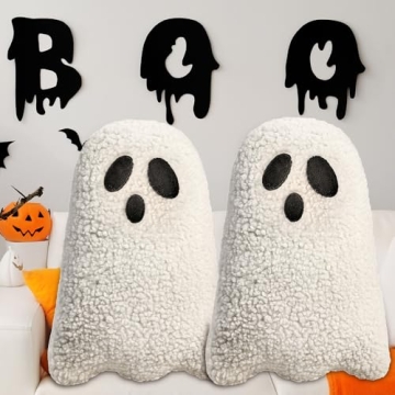 Adorable Ghost Pillows Set for Halloween Home Decor