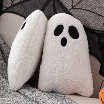 Adorable Ghost Pillows Set for Halloween Home Decor