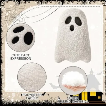 Adorable Ghost Pillows Set for Halloween Home Decor