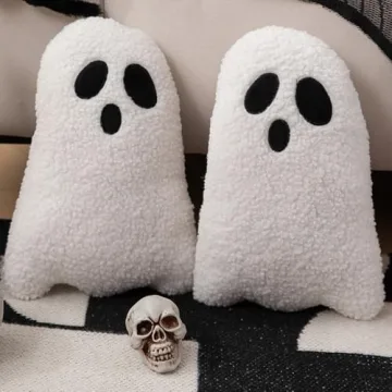 Adorable Ghost Pillows Set for Halloween Home Decor