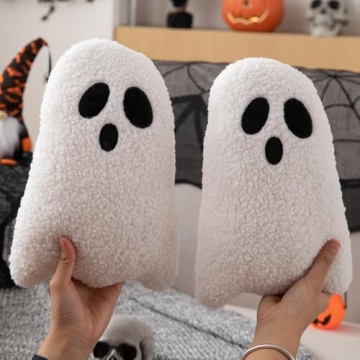 Adorable Ghost Pillows Set for Halloween Home Decor