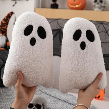 Adorable Ghost Pillows Set for Halloween Home Decor