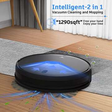 Robot Vacuum and Mop Combo, WiFi/App/Alexa, Robotic Vacuum Cleaner with Schedule, 2 in 1 Mopping Robot Vacuum with Watertank and Dustbin, Self-Charging, Slim, Ideal for Hard Floor, Pet Hair, Carpet