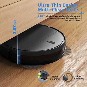 Robot Vacuum and Mop Combo, WiFi/App/Alexa, Robotic Vacuum Cleaner with Schedule, 2 in 1 Mopping Robot Vacuum with Watertank and Dustbin, Self-Charging, Slim, Ideal for Hard Floor, Pet Hair, Carpet