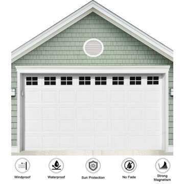2 Car Garage Kits - 32 Pcs Household Easy Installation Magnetic Windows Panels for Car Garage Door Panes Fake Faux Magnetic Windows Hardware - Size 6.125" X 4"