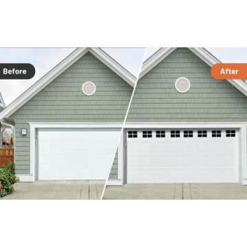 2 Car Garage Kits - 32 Pcs Household Easy Installation Magnetic Windows Panels for Car Garage Door Panes Fake Faux Magnetic Windows Hardware - Size 6.125" X 4"