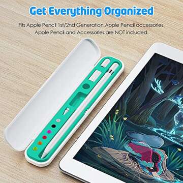 WixGear Protective Case for Apple Pencil 1 & 2 - Stylish Storage Solution with Cap Holders