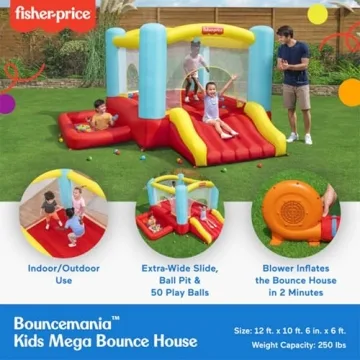 Fisher-Price Inflatable Mega Bouncer with 50 Play Balls