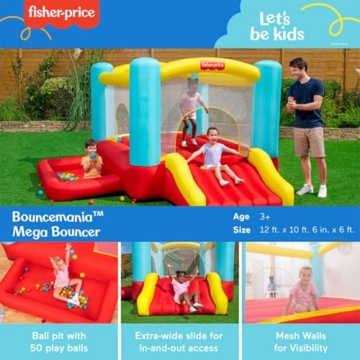 Fisher-Price Inflatable Mega Bouncer with 50 Play Balls