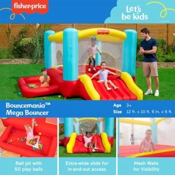 Fisher-Price Inflatable Mega Bouncer with 50 Play Balls