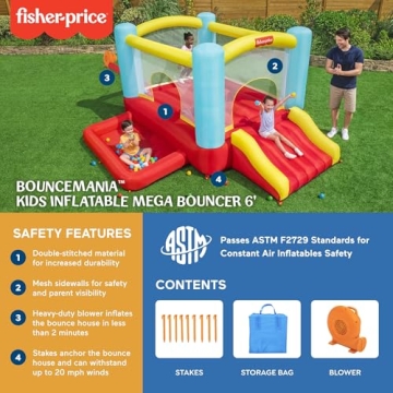 Fisher-Price Inflatable Mega Bouncer with 50 Play Balls