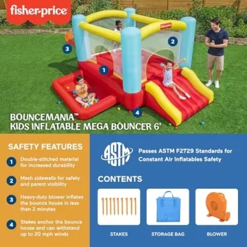 Fisher-Price Inflatable Mega Bouncer with 50 Play Balls