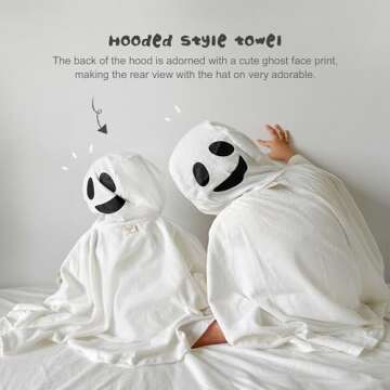 Adorable Ghost Hooded Towel for Babies - Cosplay & Bath