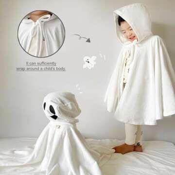 Adorable Ghost Hooded Towel for Babies - Cosplay & Bath