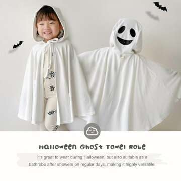 Adorable Ghost Hooded Towel for Babies - Cosplay & Bath