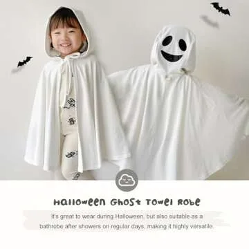 Adorable Ghost Hooded Towel for Babies - Cosplay & Bath
