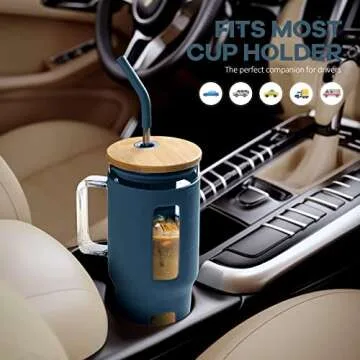 Kodrine 32 oz Glass Tumbler with Lid and Straw