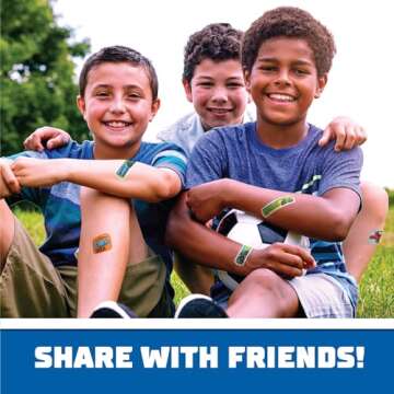 Hot Wheels Monster Trucks Antibacterial Kids Bandages, 3 Assorted Sizes 100 CT | Wear Like Stickers, Flexible Adhesive Bandages for Minor Cuts, Scrapes, and Burns. Great Gift idea for Kids