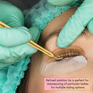 Pro Eyelash Lift Perm Tool Lash Separator Tint Tool Stainless Steel Eyelash Separator Lash Lift Rods with Separating Comb for Eyelash Eyebrow Perming Tinting Curling Extensions Supplies (Gold)