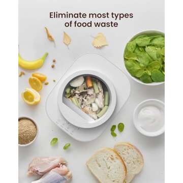 Ouaken Electric Composter for Kitchen, 4L Smart Countertop Compost Bin, Odorless | Low Noise | No Leaking | Turn Food Waste into Fertilizer Within 3 Hrs, Indoor Food Recycler Compost Machine, White