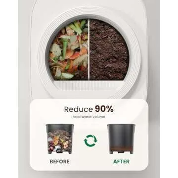 Ouaken Electric Composter for Kitchen, 4L Smart Countertop Compost Bin, Odorless | Low Noise | No Leaking | Turn Food Waste into Fertilizer Within 3 Hrs, Indoor Food Recycler Compost Machine, White
