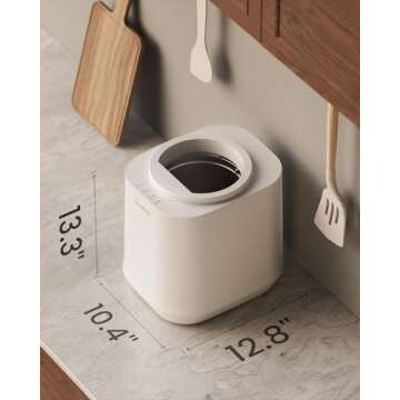 Ouaken Electric Composter for Kitchen, 4L Smart Countertop Compost Bin, Odorless | Low Noise | No Leaking | Turn Food Waste into Fertilizer Within 3 Hrs, Indoor Food Recycler Compost Machine, White