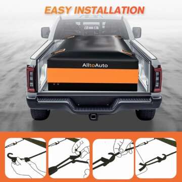 AlltoAuto Truck Bed Cargo Bag Plus, 35 Cubic Feet (58''x48''x22''), 100% Waterproof 600D Heavy Duty, Fits Any Truck, Simple and Convenient for Installation