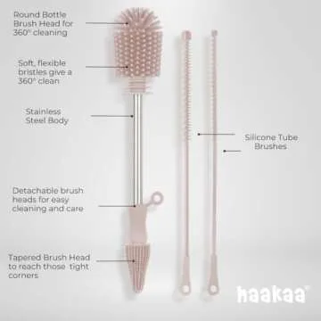 Haakaa Silicone Cleaning Brush Kit for Baby and Beyond