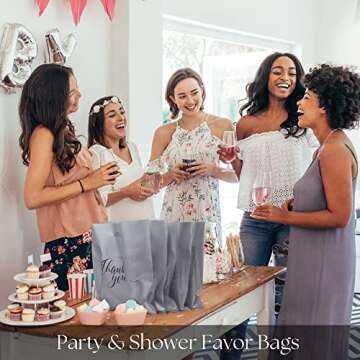 Rainbows & Lilies 100 Thank You Plastic Bags with Handles