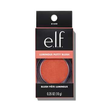 e.l.f. Luminous Putty Blush, Putty-to-Powder, Buildable Blush With A Subtle Shimmer Finish, Highly Pigmented & Creamy, Vegan & Cruelty-Free, Isla Del Sol