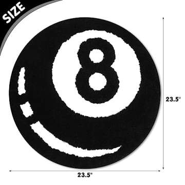 Percozzi 8 Ball Tufted Rug Billiards Bath Mat for Tub Cool Bedroom Aesthetic Bathroom Shower Absorbe...