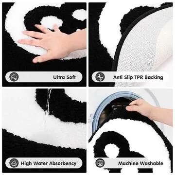 Percozzi 8 Ball Billiards Bath Mat for Home Decor