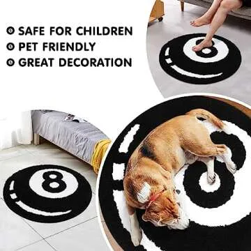 Percozzi 8 Ball Billiards Bath Mat for Home Decor
